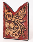 American Darling Floral Women & Men Hand Carved Genuine Leather Card Holder