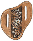 Hilason Leather Angled Knife Scabbard Sheath Cover Floral Tooled