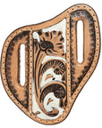 Hilason Leather Angled Knife Scabbard Sheath Cover Floral Tooled