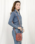 American Darling Cell Phone Holder Hand Tooled Genuine Leather women bag western handbag purse