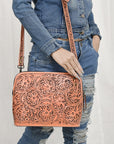 American Darling Cross Body Hand Tooled Genuine Leather women bag western handbag purse