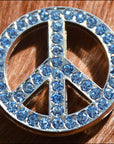 Western Screw Back Concho Sapphire Peace Crystals Headstall Tack Bling