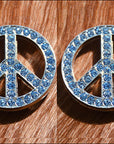 Western Screw Back Concho Sapphire Peace Crystals Headstall Tack Bling