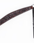 Bar H Equine Horse Genuine Leather Floral Carved Tack Set Dark Brown