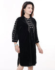 American Darling ADDR006 100% Cotton Denim Women Shirt Jacket Dress Ladies Girl Top Black