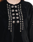 American Darling ADDR006 100% Cotton Denim Women Shirt Jacket Dress Ladies Girl Top Black