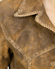 ADJKTLTR03 Genuine Vintage leather Women shirt jacket dress ladies girl