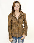 ADJKTLTR03 Genuine Vintage leather Women shirt jacket dress ladies girl