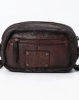 Spaghetti Western Swc166Brn Small Crossbody Vintage Handmade Drum Dyed Genuine European Cowhide Leather Women Bag Western Handbag Purse