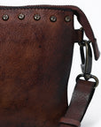 Spaghetti Western Swc192Brn Cross Body I Vintage Handmade Drum Dyed Genuine European Cowhide Leather Women Bag Western Handbag Purse