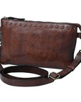 Spaghetti Western Swc192Brn Cross Body I Vintage Handmade Drum Dyed Genuine European Cowhide Leather Women Bag Western Handbag Purse