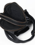 Spaghetti Western Swc210Blk Sling Vintage Handmade Drum Dyed Genuine European Cowhide Leather Women Bag Western Handbag Purse