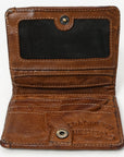 Spaghetti Western SWM111 Wallet Vintage Handmade Drum Dyed Genuine European Cowhide Leather Women Bag Western Handbag Purse