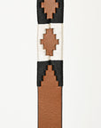 BAR H EQUINE Western Genuine Leather Dog Collar Embroidered Black & White