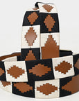 BAR H EQUINE Western Genuine Leather Men And Women Tan Belt Embroidered Black & White