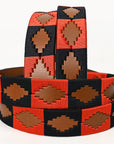 BAR H EQUINE Western Genuine Leather Men And Women Brown Belt Embroidered Red & Black