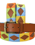 BAR H EQUINE Western Genuine Leather Men And Women Brown Belt Embroidered