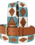 BAR H EQUINE Western Genuine Leather Men And Women Brown Belt Embroidered