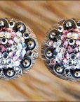 Western Screw Back Concho Breast Cancer Crystal Bling Headstall Cowgirl