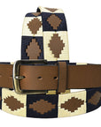 BAR H EQUINE Western Genuine Leather Men And Women Brown Belt Embroidered Beige & Black