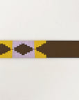 BAR H EQUINE Western Genuine Leather Men And Women Brown Belt Embroidered Yellow & Purple