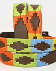 BAR H EQUINE Western Genuine Leather Men And Women Brown Belt Embroidered