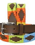 BAR H EQUINE Western Genuine Leather Men And Women Brown Belt Embroidered