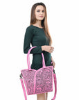 Tote Hand Tooled Genuine Leather women bag western handbag purse