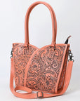 Tote Hand Tooled Genuine Leather women bag western handbag purse