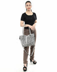 Tote Hand Tooled Genuine Leather women bag western handbag purse