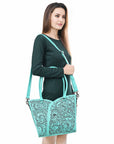 Tote Hand Tooled Genuine Leather women bag western handbag purse
