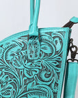 Tote Hand Tooled Genuine Leather women bag western handbag purse