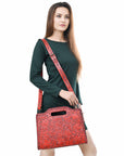 Clutch Hand Tooled Genuine Leather women bag western handbag purse