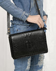 American Darling Adbg1193A Cross Body I Crocodile Embossed Genuine Leather Women Bag Western Handbag Purse