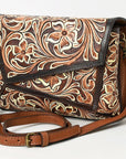 American Darling Adbga560 Cross Body I Hand Tooled Genuine Leather Women Bag Western Handbag Purse