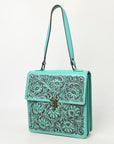 American Darling Adbgz839B Briefcase Hand Tooled Genuine Leather Women Bag Western Handbag Purse