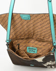 American Darling Adbgz843B Cross Body Hand Tooled Hair-On Genuine Leather Women Bag Western Handbag Purse