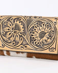 American Darling Adbgz848A Wallet Hand Tooled Hair-On Genuine Leather Women Bag Western Handbag Purse