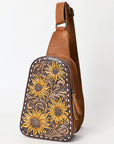 American Darling Sling Hand Tooled Genuine Leather Women Bag Western Handbag Purse