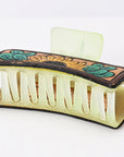 American Darling Beautifully Hand Tooled Women Ladies Hair Band Clip Clutcher