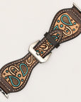 American Darling Floral Hand Tooled I watch Men Women Genuine Leather