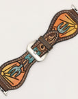 American Darling Floral Hand Tooled I watch Men Women Genuine Leather