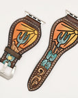 American Darling Floral Hand Tooled I watch Men Women Genuine Leather