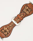American Darling Beautifully Hand Tooled Painted Genuine Leather I watch Strap Men and Women Unisex
