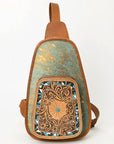American Darling Sling Hand Tooled Saddle Blanket Genuine Leather women bag western handbag purse