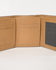 BAR H EQUINE Rodeo Floral Bifold & Trifold Wallet For Men Women HairOn Genuine Leather Tan