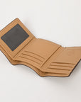 BAR H EQUINE Rodeo Floral Bifold & Trifold Wallet For Men Women HairOn Genuine Leather Tan