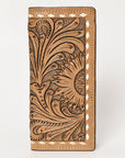 BAR H EQUINE Rodeo Floral Bifold & Trifold Wallet For Men Women Genuine Leather Tan