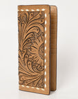 BAR H EQUINE Rodeo Floral Bifold & Trifold Wallet For Men Women Genuine Leather Tan
