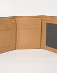 BAR H EQUINE Rodeo Floral Bifold & Trifold Wallet For Men Women Genuine Leather Tan
